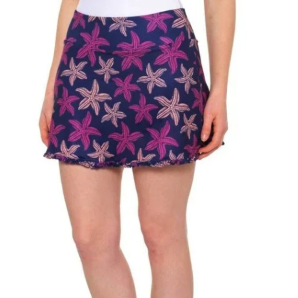 New! Gottex Golf Tennis Skort UPF 50 ( Deep Sea starfish)